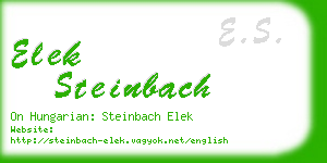 elek steinbach business card